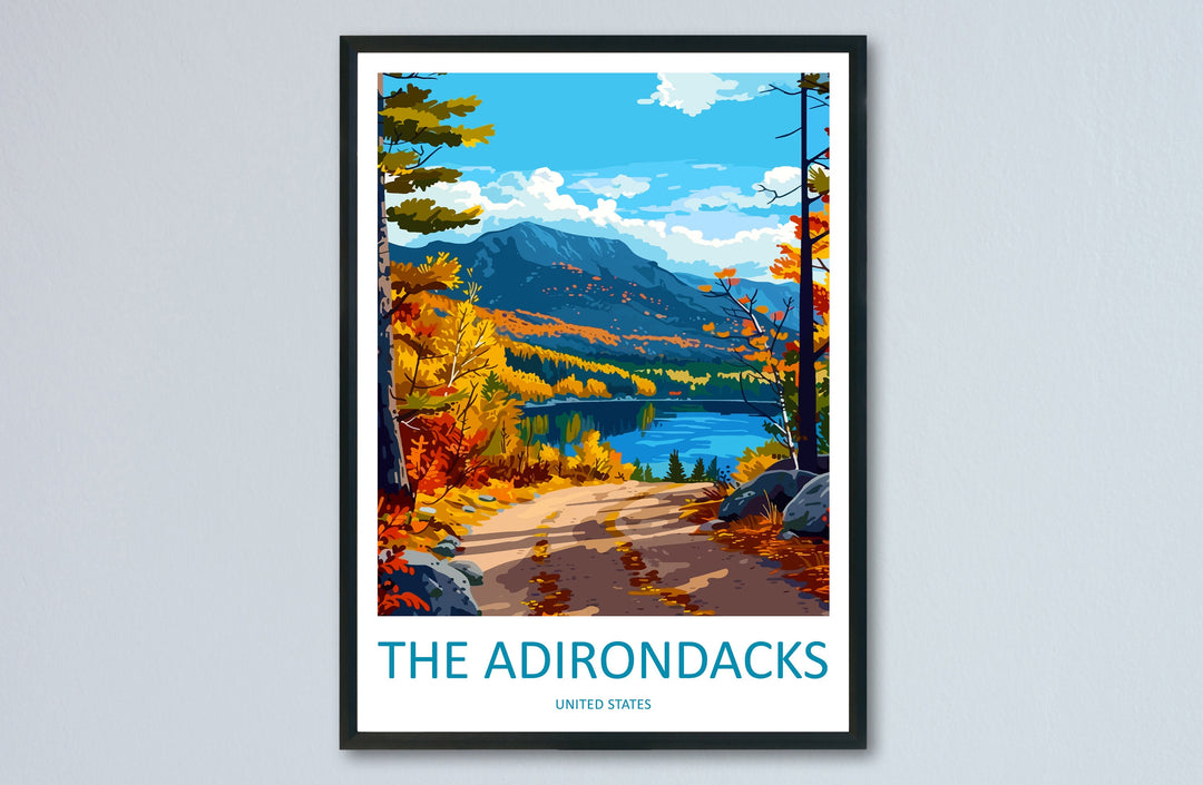 The Adirondacks Travel Print Wall Art The Adirondacks Wall Hanging Home Décor The Adirondacks Gift Art Lovers New York State Art Gift