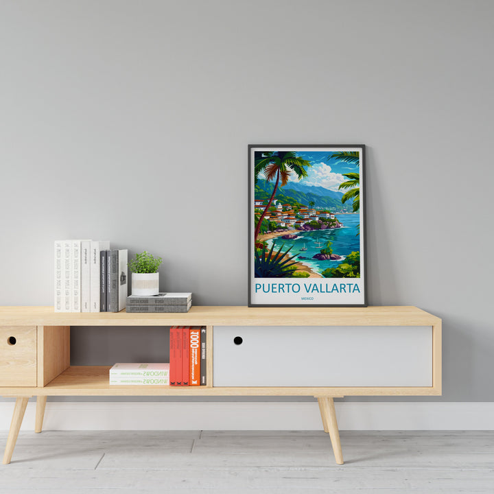 Puerto Vallarta Travel Print Wall Art Puerto Vallarta Wall Hanging Home Decor Puerto Vallarta Gift Art Lovers Wall Art Print Art Mexico Art