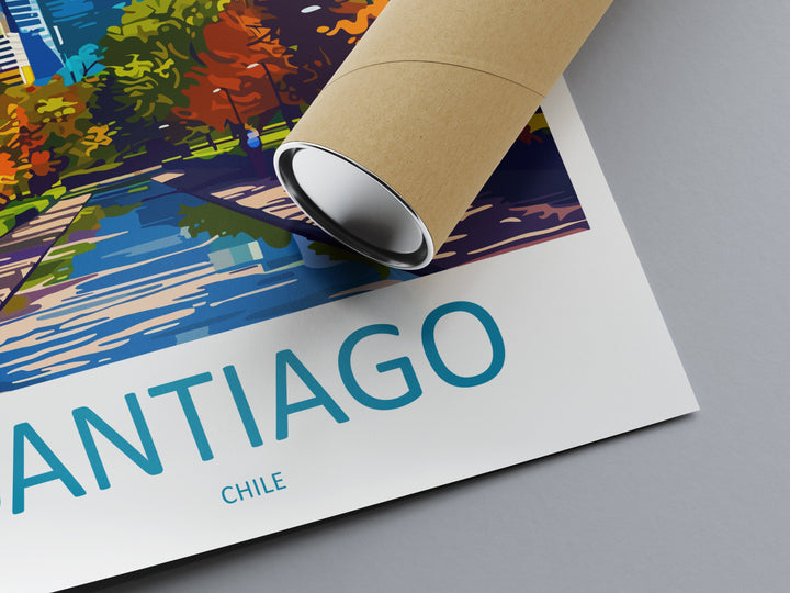 Santiago Travel Print Wall Art Santiago Wall Hanging Home Decoration Santiago Gift Art Lovers Wall Art Print Art Santiago Wall Print Chile