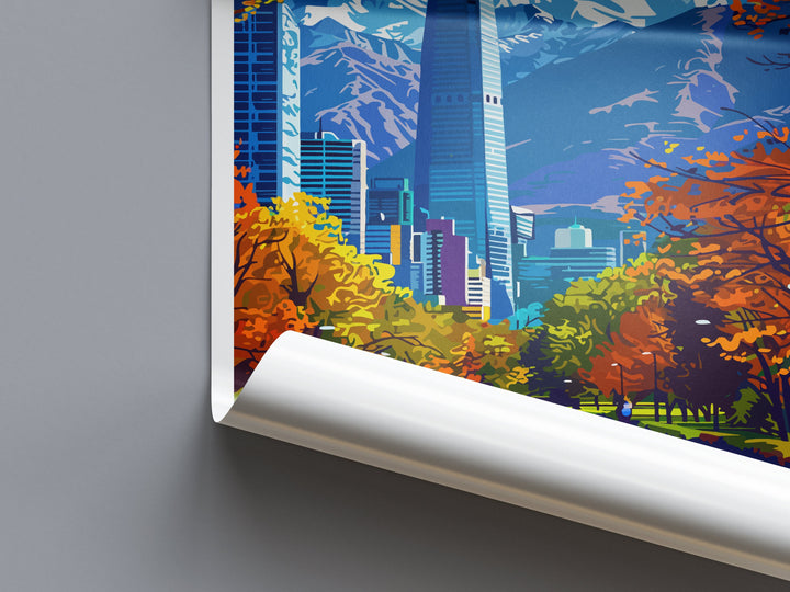 Santiago Travel Print Wall Art Santiago Wall Hanging Home Decoration Santiago Gift Art Lovers Wall Art Print Art Santiago Wall Print Chile