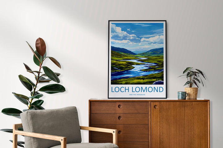 Loch Lomond And The Trossachs Travel Print Wall Art Loch Lomond Wall Hanging Home Decoration National Park Gift Art Lovers Wall Art Print