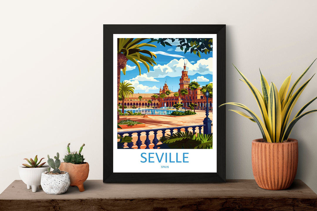 Seville Travel Print Wall Art Seville Wall Hanging Home Décor Seville Gift Art Lovers Spain Art Lover Gift Seville Print Spain Wall Art Deco
