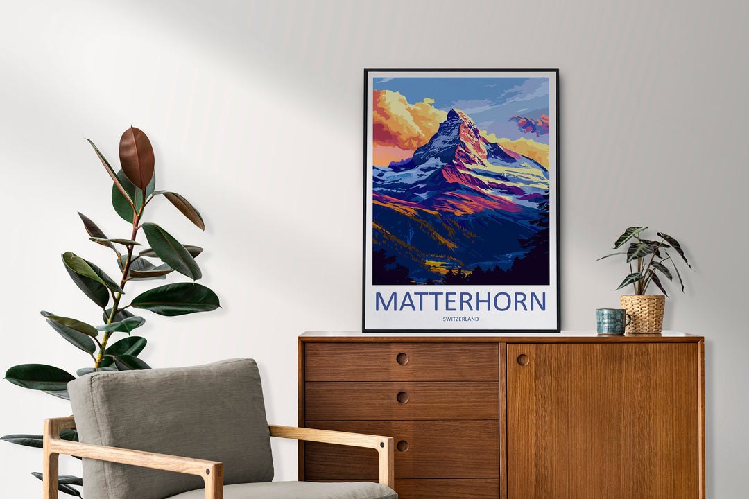 Matterhorn Travel Print Wall Art Matterhorn Wall Hanging Home Décor Matterhorn Gift Art Lovers Switzerland Art Lover Gift Matterhorn Travel