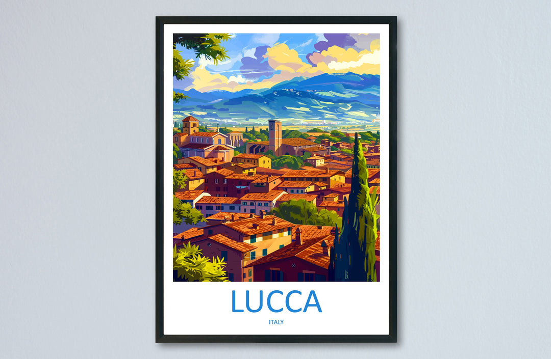 Lucca Travel Print Wall Art Lucca Wall Hanging Home Décor Lucca Gift Art Lovers Italy Art Lover Gift Lucca Print Lucca Travel Gift Art