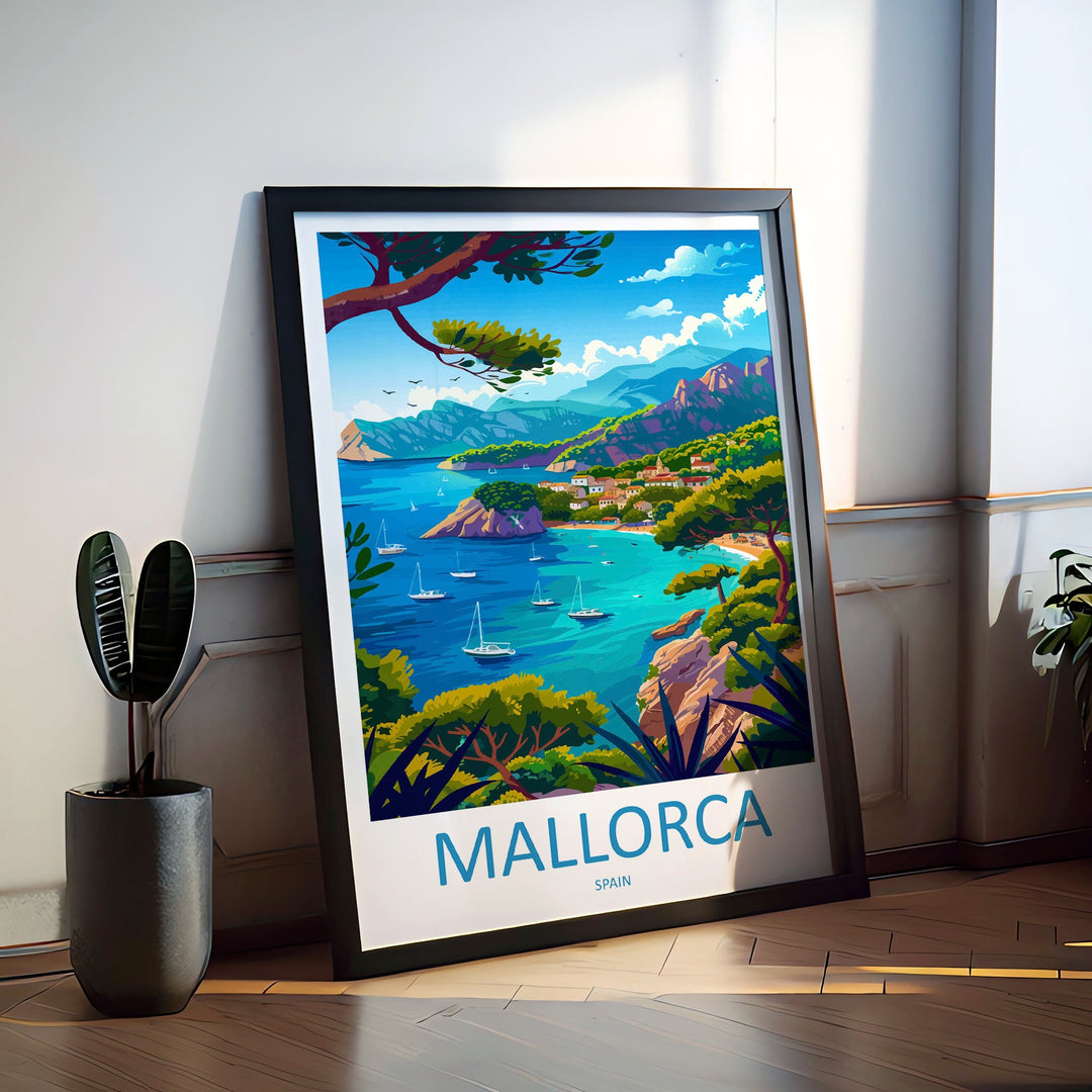Mallorca Travel Print Wall Art Mallorca Wall Hanging Home Décor Mallorca Gift Art Lovers Spain Art Lover Gift Mallorca Print Spain Wall Art
