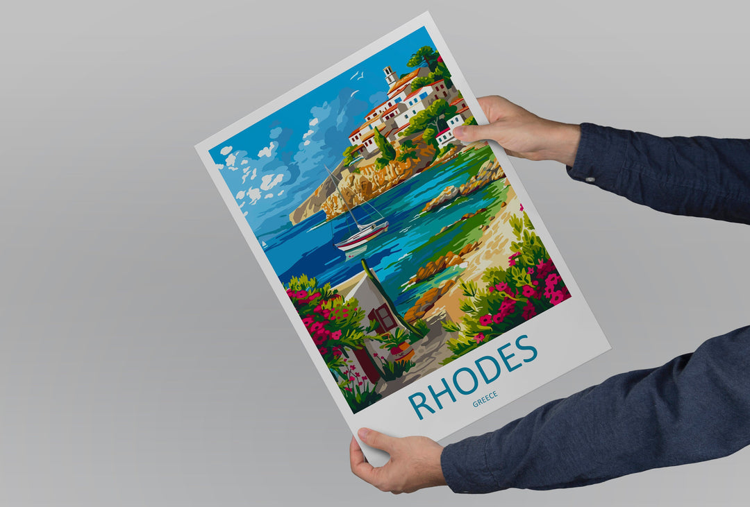 Rhodes Travel Print Wall Art Rhodes Greece Wall Hanging Home Decoration Rhodes Gift Art Lovers Wall Art Print Rhodes Greece Wall Poster Art