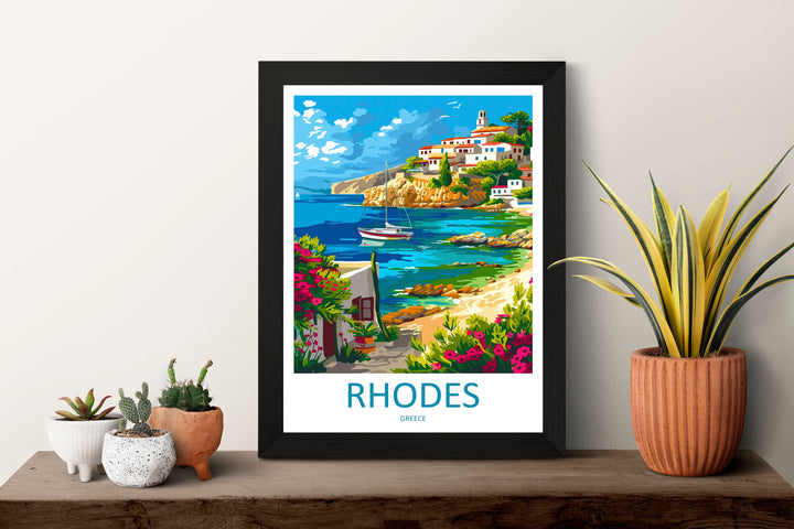 Rhodes Travel Print Wall Art Rhodes Greece Wall Hanging Home Decoration Rhodes Gift Art Lovers Wall Art Print Rhodes Greece Wall Poster Art