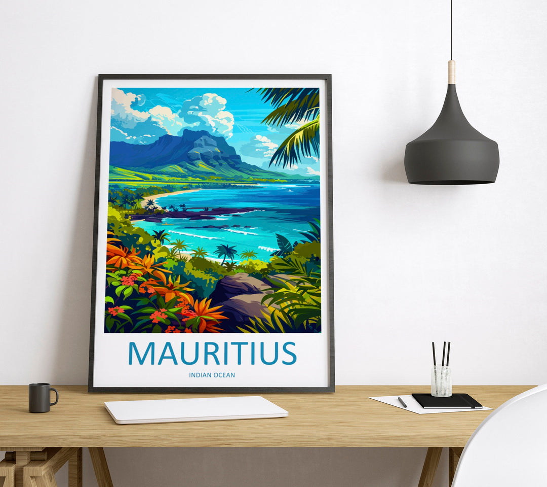 Mauritius Travel Print Wall Art Mauritius Wall Hanging Home Décor Mauritius Gift Art Lovers East Africa Art Lover Gift Mauritius Gift