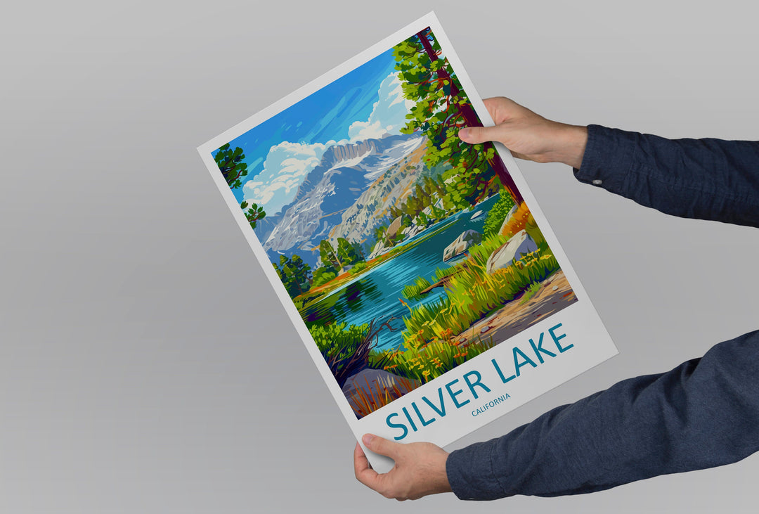 Silver Lake Travel Print Wall Art Silver Lake Wall Hanging Home Décor Silver Lake Gift Art Lovers California Art Lover Gift Lake Art
