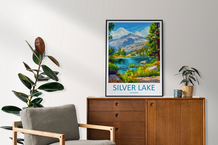 Silver Lake Travel Print Wall Art Silver Lake Wall Hanging Home Décor Silver Lake Gift Art Lovers California Art Lover Gift Lake Art