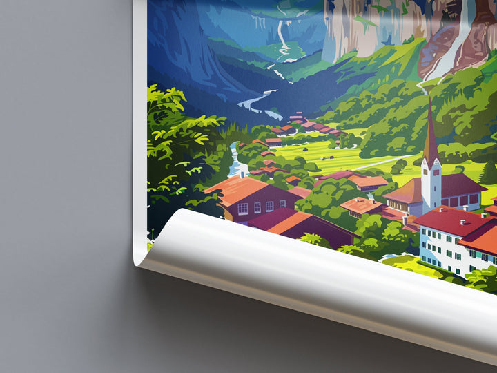 Lauterbrunnen Print Lauterbrunnen Home Décor Switzerland Art Print Lauterbrunnen Wall Print For Switzerland Gift Wall Hanging Switzerland