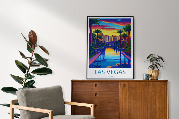 Las Vegas Travel Print Wall Art Las Vegas Wall Hanging Home Décor Las Vegas Gift Art Lovers Nevada Art Lover Gift Las Vegas Wall Décor