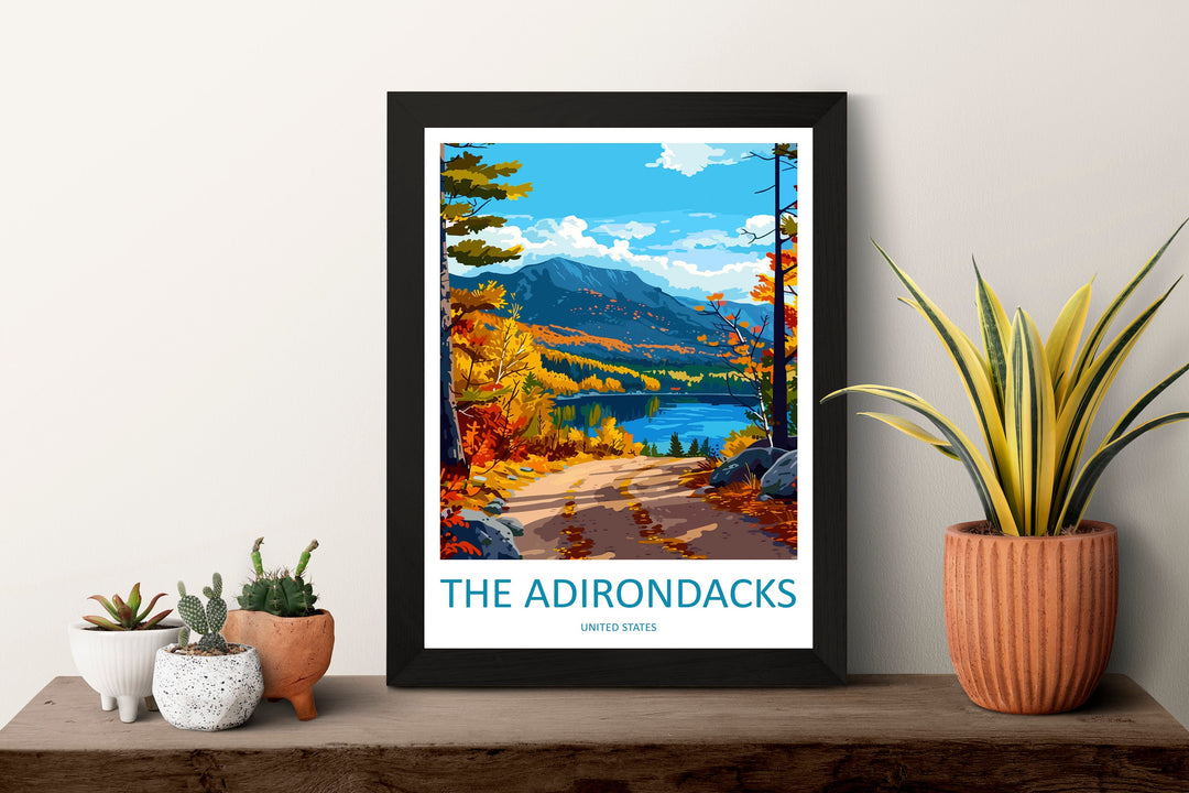 The Adirondacks Travel Print Wall Art The Adirondacks Wall Hanging Home Décor The Adirondacks Gift Art Lovers New York State Art Gift