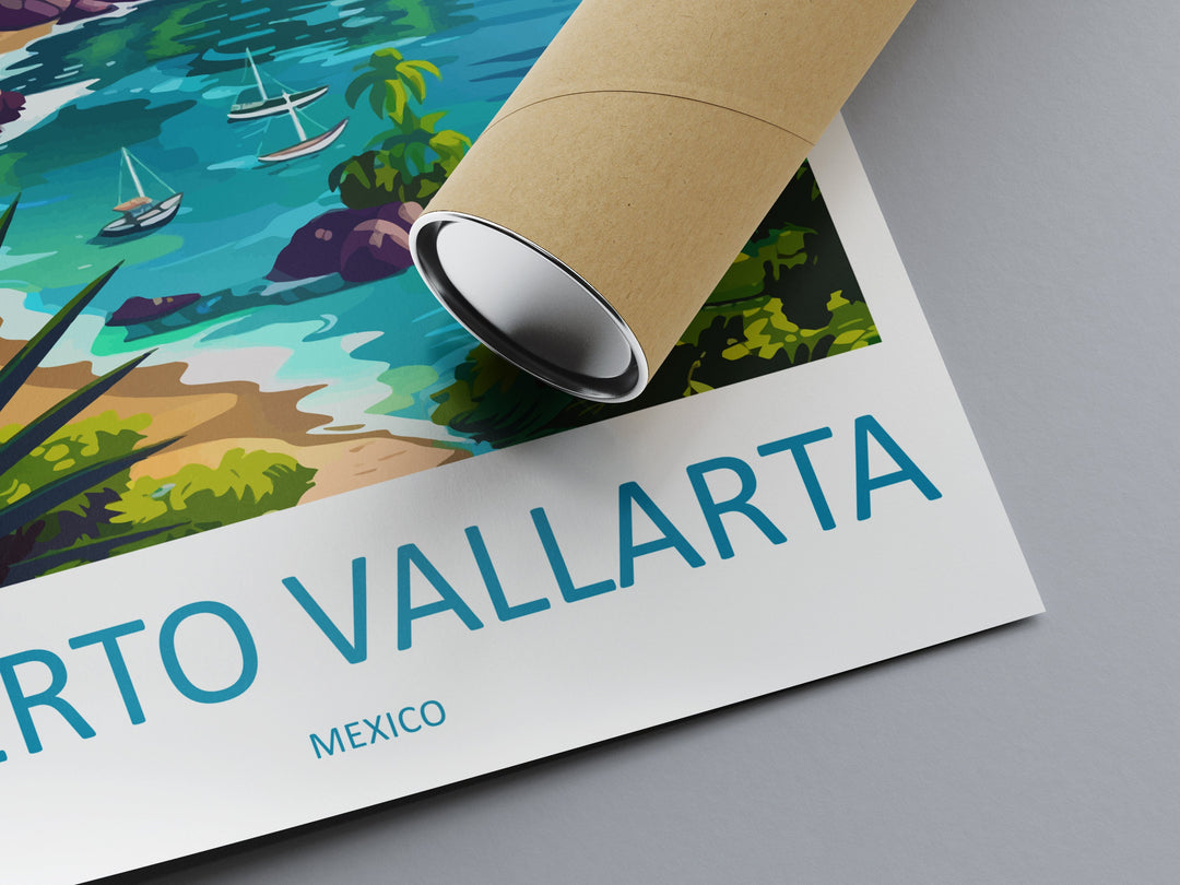 Puerto Vallarta Travel Print Wall Art Puerto Vallarta Wall Hanging Home Decor Puerto Vallarta Gift Art Lovers Wall Art Print Art Mexico Art