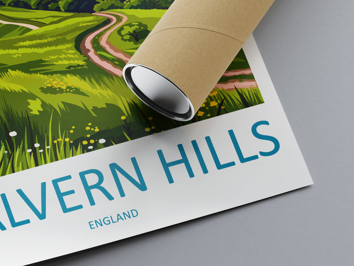 Malvern Hills Travel Print Wall Art Malvern Hills Wall Hanging Home Decoration Malvern Hills Gift Art Lovers Wall Art AONB Wall Print