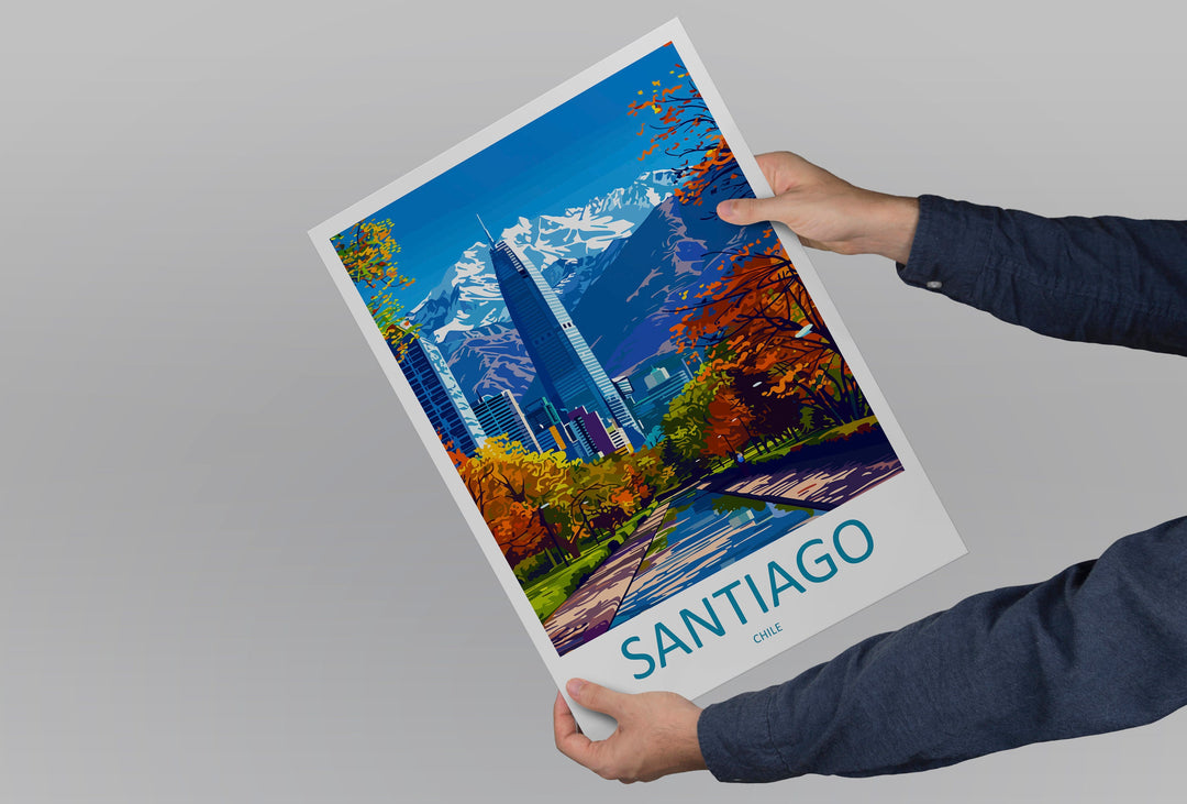 Santiago Travel Print Wall Art Santiago Wall Hanging Home Decoration Santiago Gift Art Lovers Wall Art Print Art Santiago Wall Print Chile