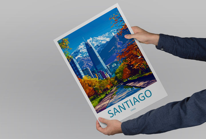 Santiago Travel Print Wall Art Santiago Wall Hanging Home Decoration Santiago Gift Art Lovers Wall Art Print Art Santiago Wall Print Chile