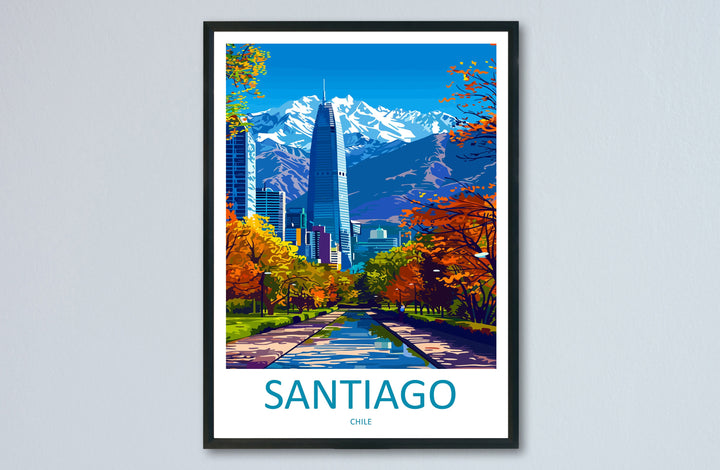 Santiago Travel Print Wall Art Santiago Wall Hanging Home Decoration Santiago Gift Art Lovers Wall Art Print Art Santiago Wall Print Chile