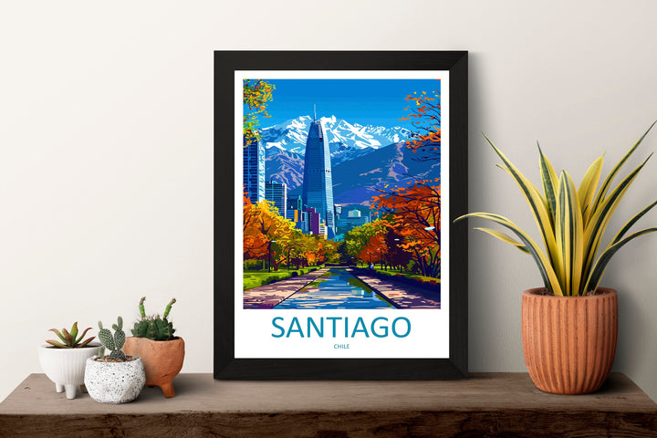 Santiago Travel Print Wall Art Santiago Wall Hanging Home Decoration Santiago Gift Art Lovers Wall Art Print Art Santiago Wall Print Chile