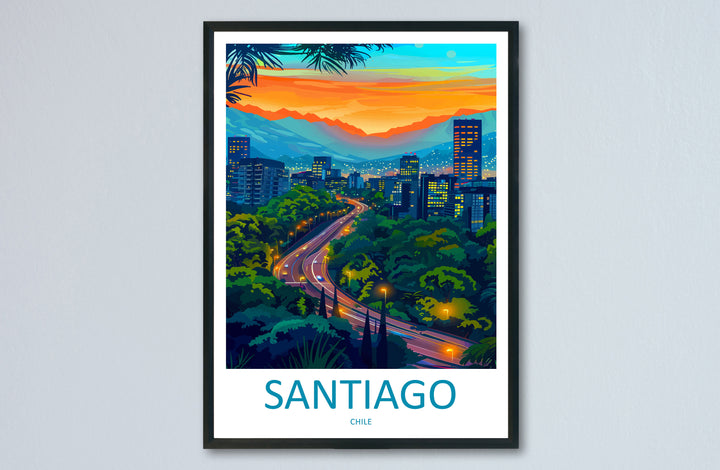 Santiago Travel Print Wall Art Santiago Wall Hanging Home Decoration Santiago Gift Art Lovers Wall Art Print Art Santiago Wall Print Chile