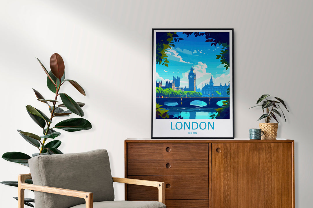London Travel Print Wall Art London Wall Hanging Home Décor London Gift Art Lovers England Art Lover Gift London Travel Gift