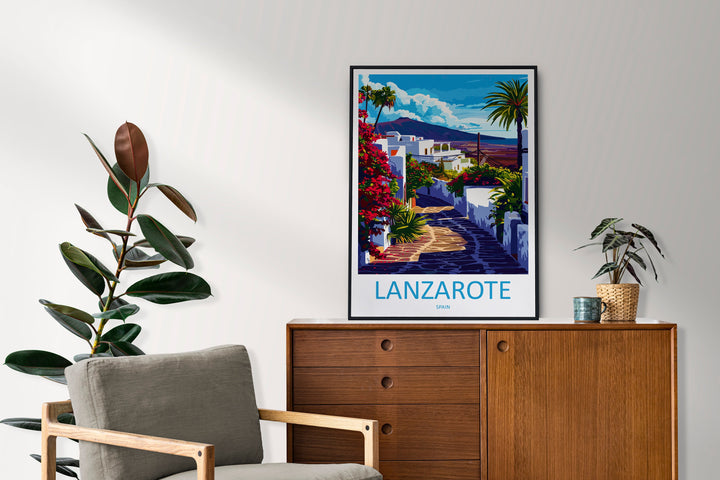 Lanzarote Travel Print Wall Art Lanzarote Wall Hanging Home Décor Lanzarote Gift Art Lovers Spain Art Lover Gift Lanzarote Wall Décor