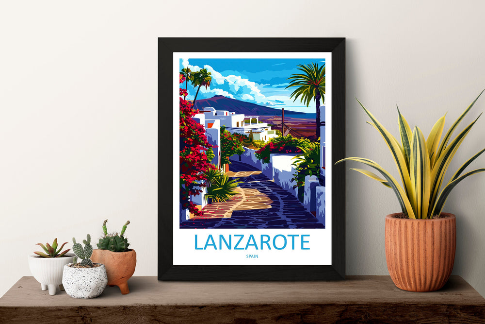 Lanzarote Travel Print Wall Art Lanzarote Wall Hanging Home Décor Lanzarote Gift Art Lovers Spain Art Lover Gift Lanzarote Wall Décor