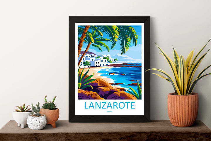 Lanzarote Travel Print Wall Art Lanzarote Wall Hanging Home Décor Lanzarote Gift Art Lovers Spain Art Lover Gift Lanzarote Wall Décor