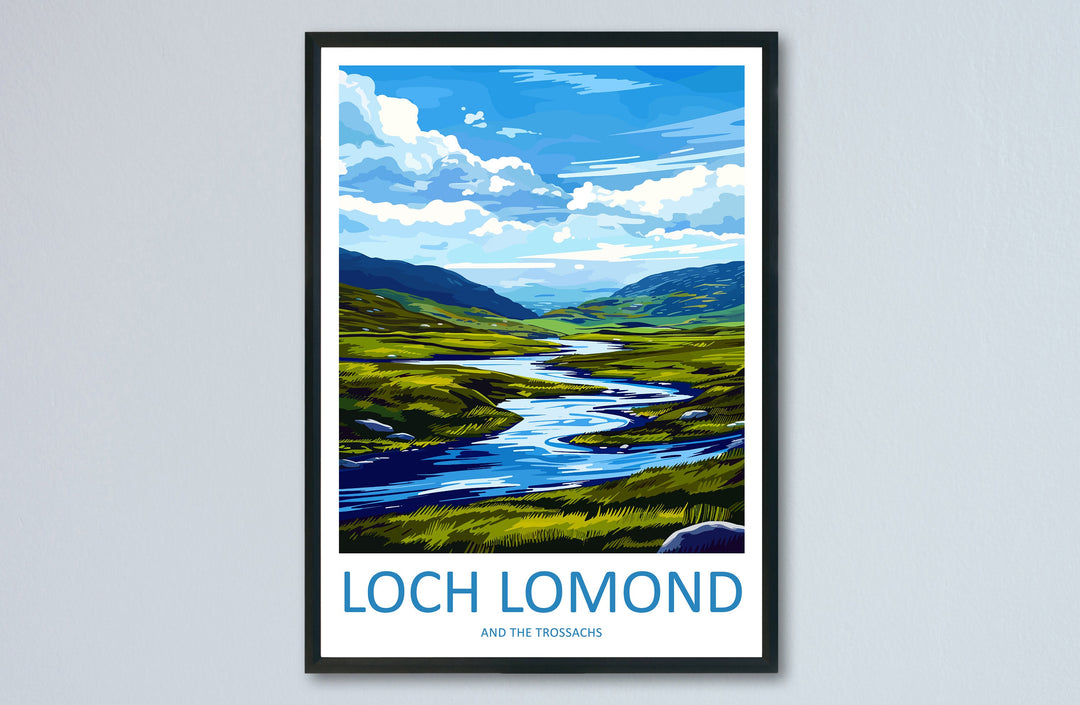 Loch Lomond And The Trossachs Travel Print Wall Art Loch Lomond Wall Hanging Home Decoration National Park Gift Art Lovers Wall Art Print