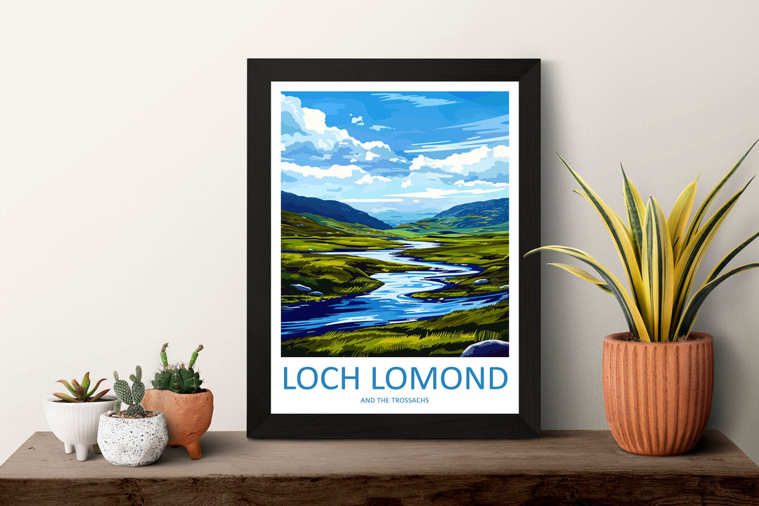 Loch Lomond And The Trossachs Travel Print Wall Art Loch Lomond Wall Hanging Home Decoration National Park Gift Art Lovers Wall Art Print
