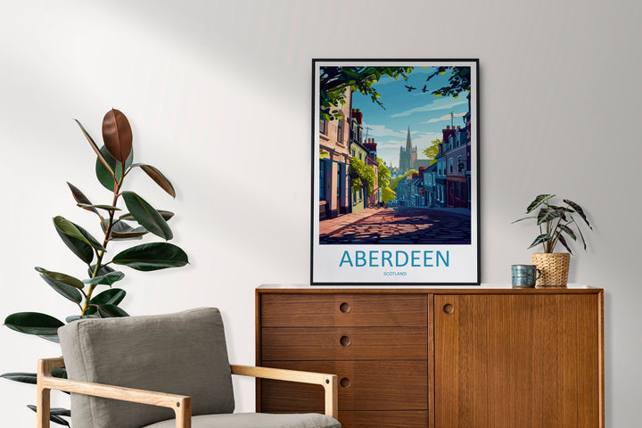 Aberdeen Print Aberdeen Home Décor Scotland City Art Print Aberdeen Wall Art for Scotland Enthusiast Gift Wall Hanging Aberdeen Cityscape