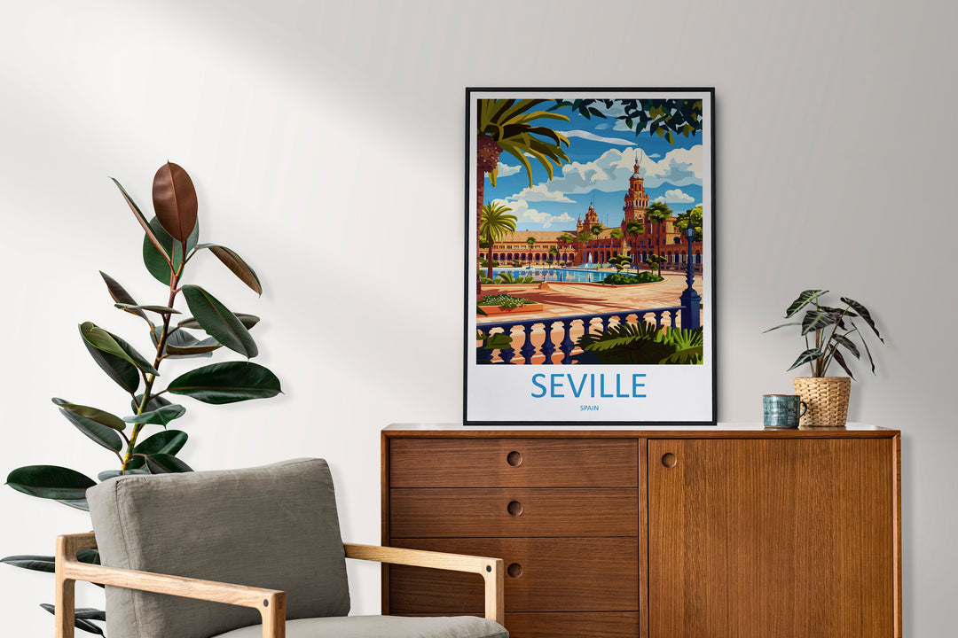 Seville Travel Print Wall Art Seville Wall Hanging Home Décor Seville Gift Art Lovers Spain Art Lover Gift Seville Print Spain Wall Art Deco