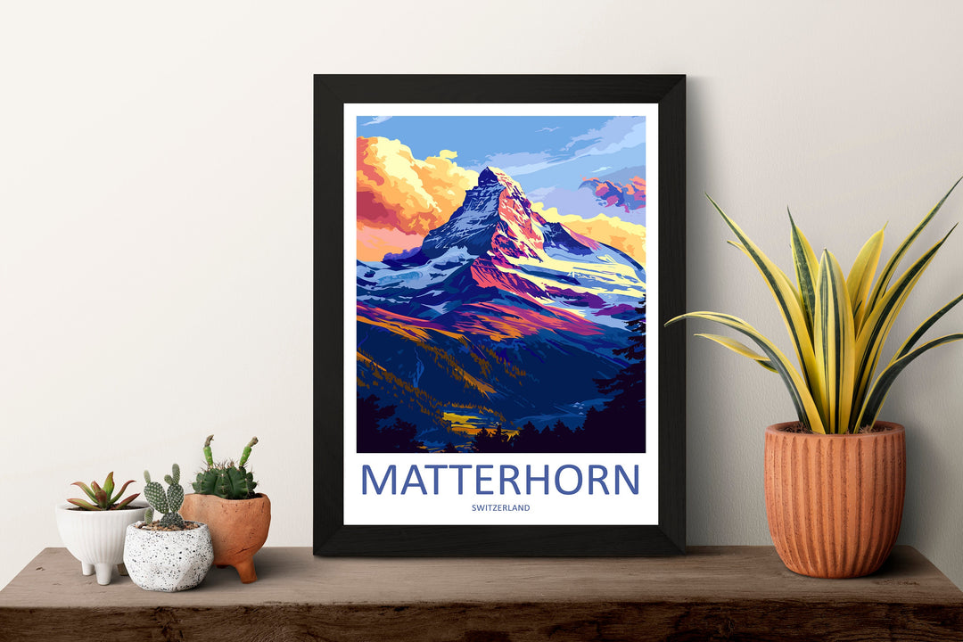 Matterhorn Travel Print Wall Art Matterhorn Wall Hanging Home Décor Matterhorn Gift Art Lovers Switzerland Art Lover Gift Matterhorn Travel