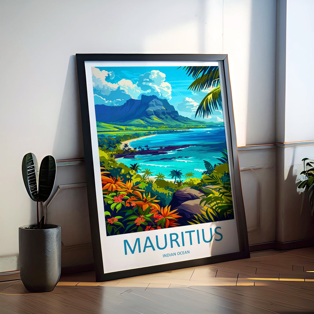 Mauritius Travel Print Wall Art Mauritius Wall Hanging Home Décor Mauritius Gift Art Lovers East Africa Art Lover Gift Mauritius Gift