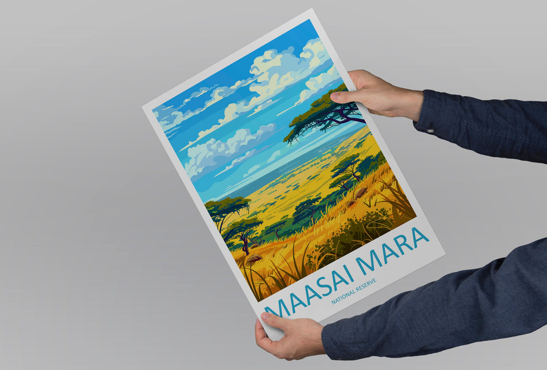 Masai Mara Travel Print Wall Art Masai Mara Wall Hanging Home Décor Masai Mara Gift Art Lovers Kenya Art Lover Gift Kenya Travel Print