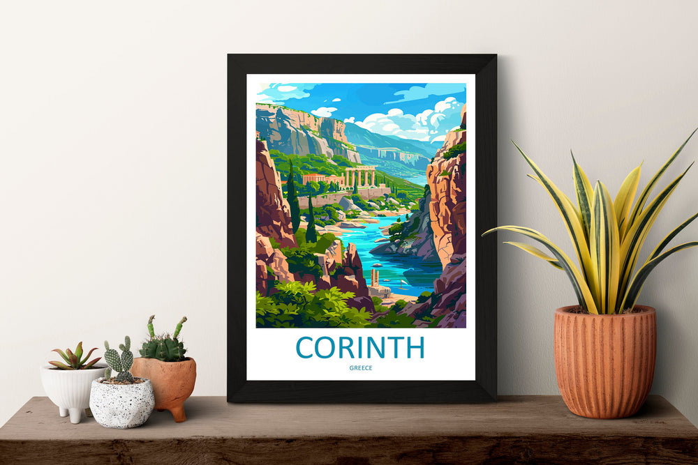 Corinth Travel Print Wall Art Corinth Greece Wall Hanging Home Decoration Corinth Gift Art Lovers Wall Art Print Corinth Greek Print