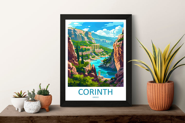 Corinth Travel Print Wall Art Corinth Greece Wall Hanging Home Decoration Corinth Gift Art Lovers Wall Art Print Corinth Greek Print
