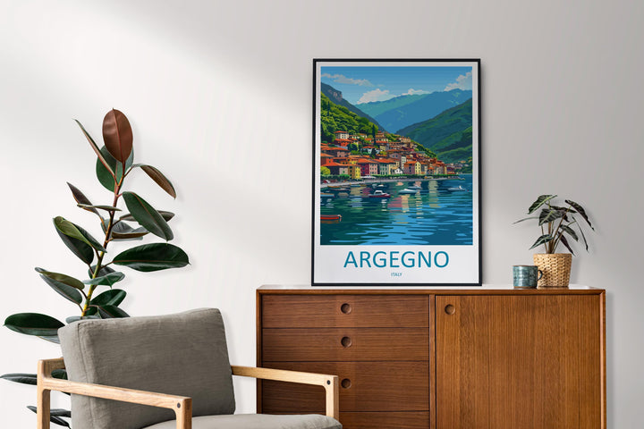 Argegno Travel Print Wall Art Argegno Italy Wall Hanging Home Décor Argegno Italy Gift Art Lovers Italy Art Gift Argegno Italy