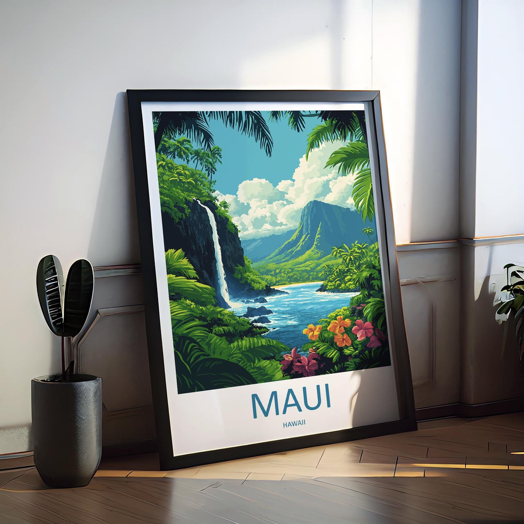 Maui Travel Print Wall Art Maui Wall Hanging Home Décor Maui Gift Art Lovers Hawaii Art Lover Gift Print Artwork