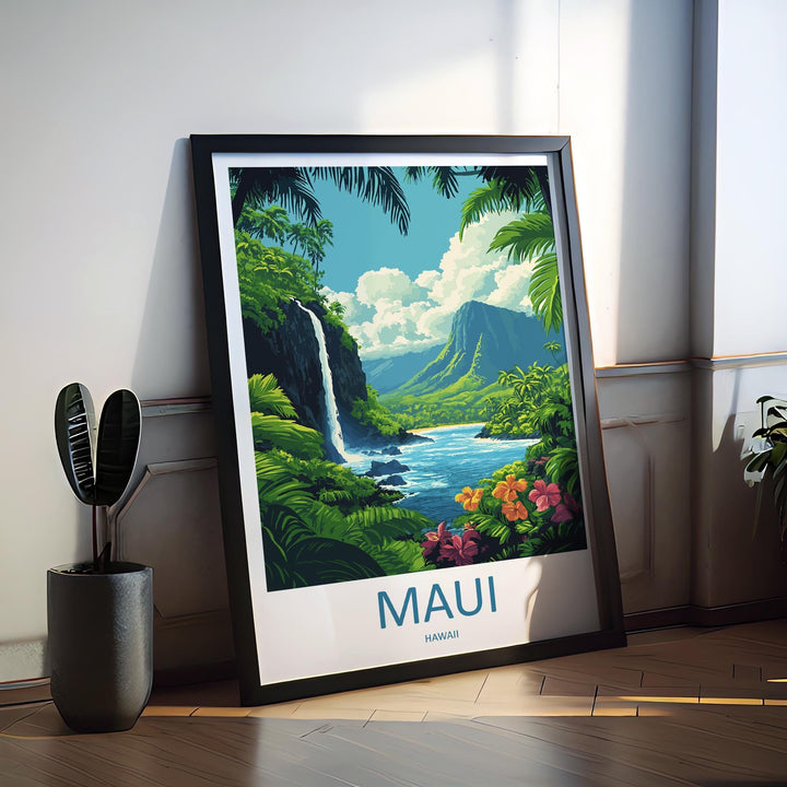 Maui Travel Print Wall Art Maui Wall Hanging Home Décor Maui Gift Art Lovers Hawaii Art Lover Gift Print Artwork