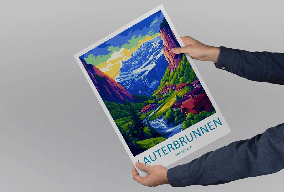 Lauterbrunnen Print Lauterbrunnen Home Décor Switzerland Art Print Lauterbrunnen Wall Print For Switzerland Gift Wall Hanging Switzerland