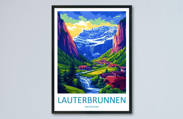 Lauterbrunnen Print Lauterbrunnen Home Décor Switzerland Art Print Lauterbrunnen Wall Print For Switzerland Gift Wall Hanging Switzerland