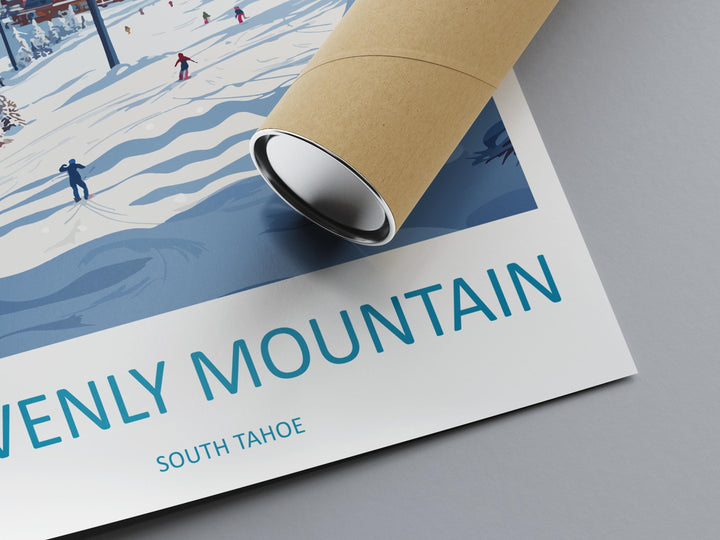 Heavenly Mountain Travel Print Heavenly Wall Decor South Tahoe Heavenly Art Heavenly Wall Art South Tahoe Poster Gift for Skiers Heavenly Mt