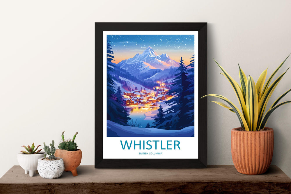 Whistler Travel Print Wall Art Whistler Wall Hanging Home Décor Whistler Gift Art Lovers Ski Art Lover Gift Whistler Print Skiing Whistler