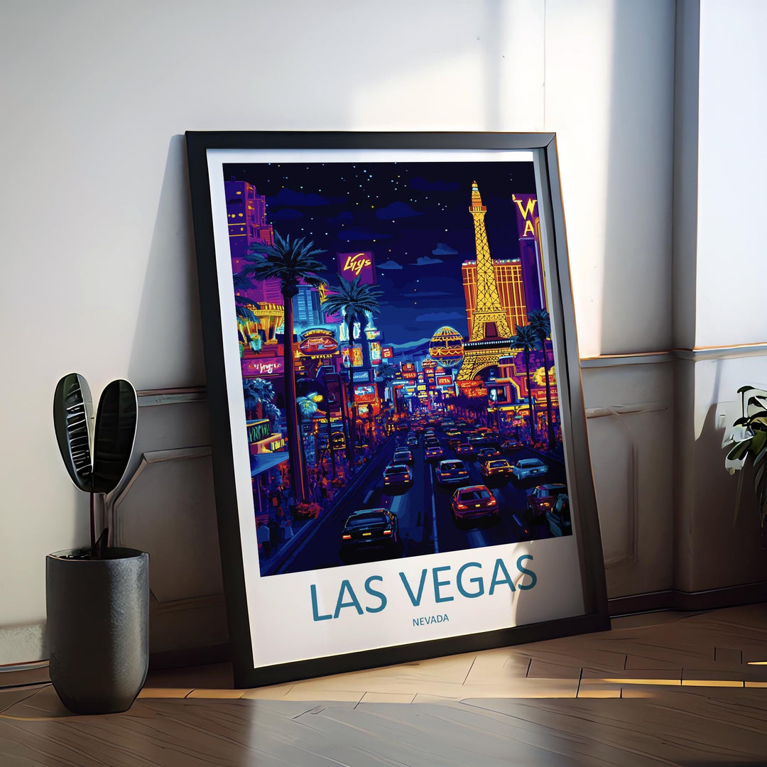 Las Vegas Travel Print Wall Art Las Vegas Wall Hanging Home Décor Las Vegas Gift Art Lovers Nevada Art Lover Gift Las Vegas Wall Décor