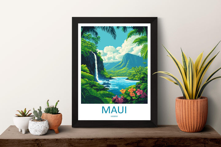 Maui Travel Print Wall Art Maui Wall Hanging Home Décor Maui Gift Art Lovers Hawaii Art Lover Gift Print Artwork
