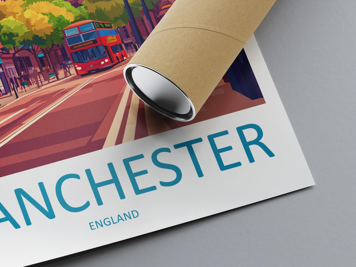 Manchester Travel Print Wall Art Manchester Wall Hanging Home Décor Manchester Gift Art Lovers England Art Lover Gift Manchester Travel Art