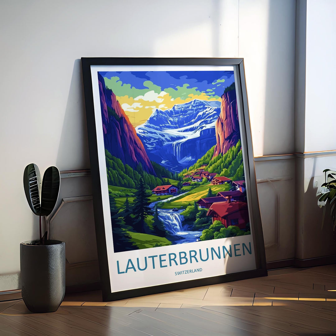 Lauterbrunnen Print Lauterbrunnen Home Décor Switzerland Art Print Lauterbrunnen Wall Print For Switzerland Gift Wall Hanging Switzerland
