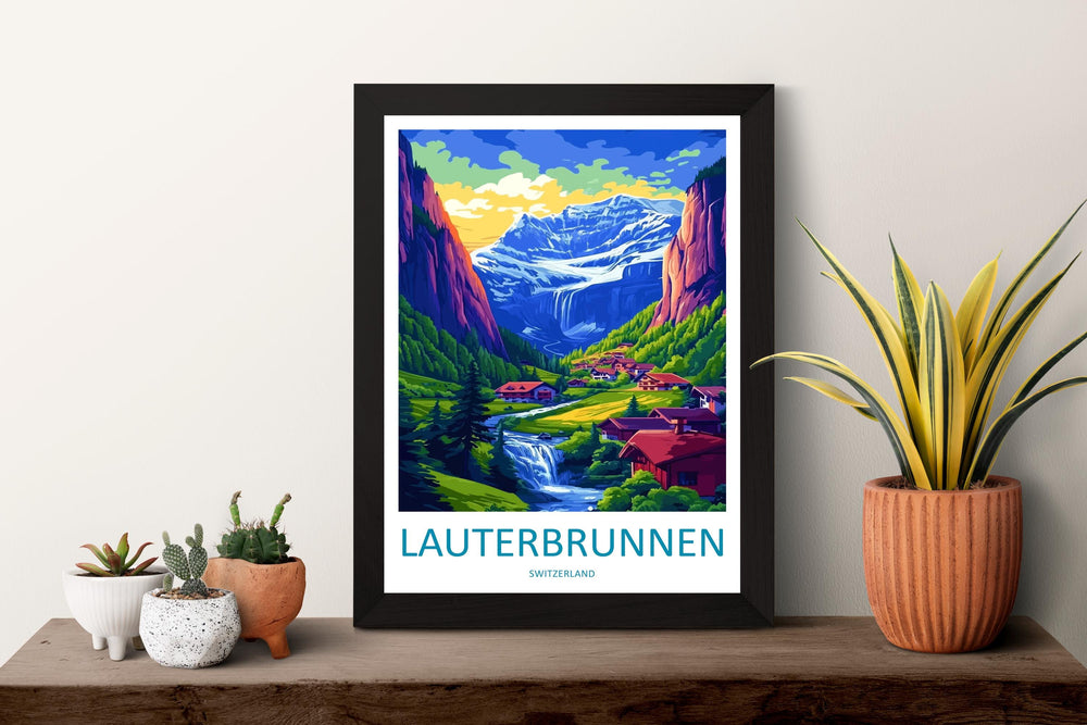 Lauterbrunnen Print Lauterbrunnen Home Décor Switzerland Art Print Lauterbrunnen Wall Print For Switzerland Gift Wall Hanging Switzerland