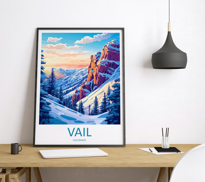 Vail Ski Resort Travel Print Wall Art Vail Ski Resort Wall Hanging Home Décor Vail Gift Art Lovers Ski Art Lover Gift Vail Print Skiing